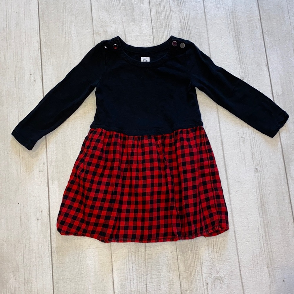 GAP Dress, Black & Plaid, 3T